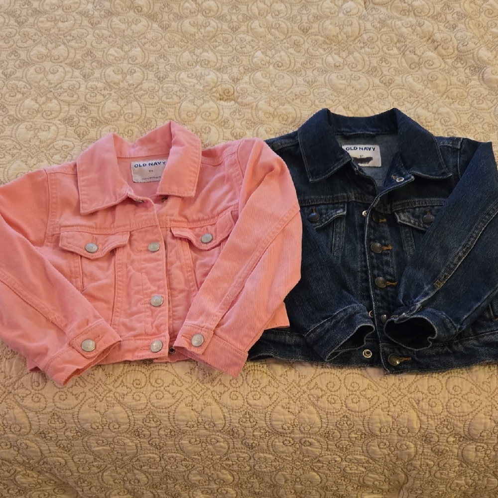 Old Navy Kids Pink and Denim Jean Jackets - Set Of 2